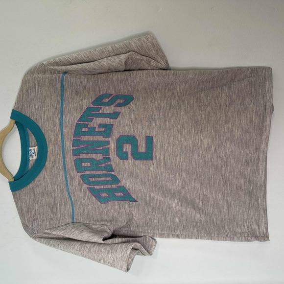 Vintage 90s Charlotte Hornets NBA by Wormser Youth XL‎ 16/18 Gray & Teal - Picture 1 of 5